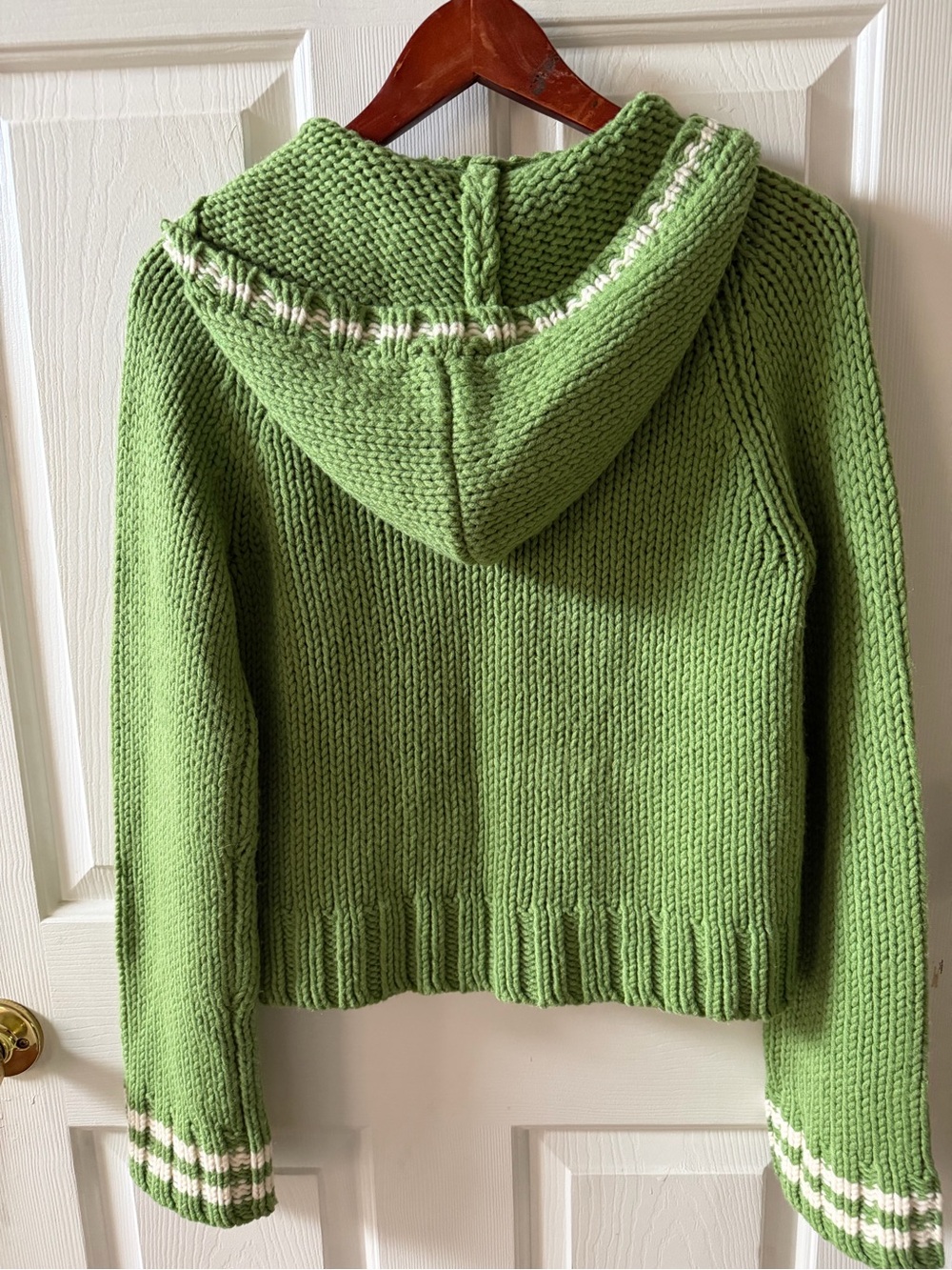 Abercrombie & Fitch Lime Green Chunky Knit Zip Cardigan - Picture 2 of 13